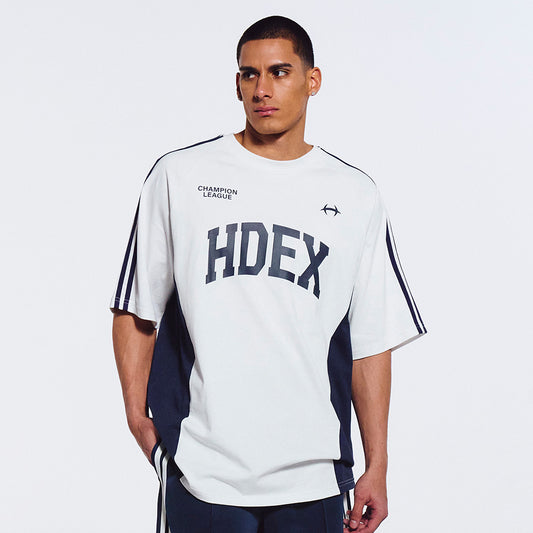 Side Color Block 滾邊撞色棉質運動上衣 白色