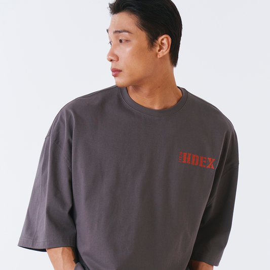 Core Small Logo Giant Fit 棉質短袖上衣 炭灰色