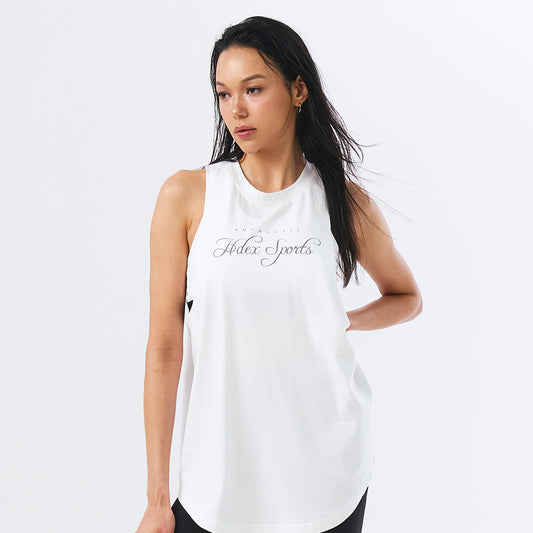 Lettering Modal Cover-Up 無袖運動背心 白色