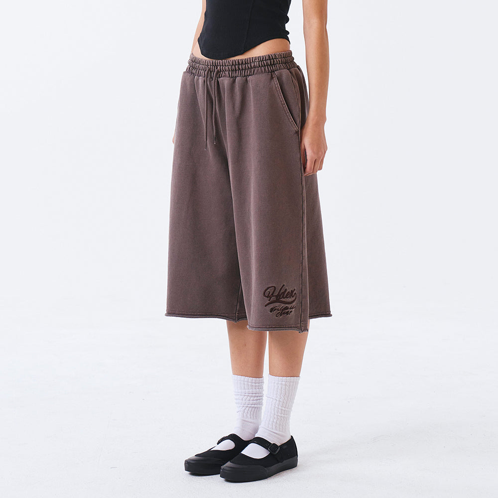 Pigment Cutting 女版百慕達運動短褲 復古棕