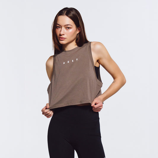 Main Small Logo 無袖運動背心 奶茶色