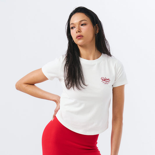 Curved Hem 棉質短袖上衣 白色