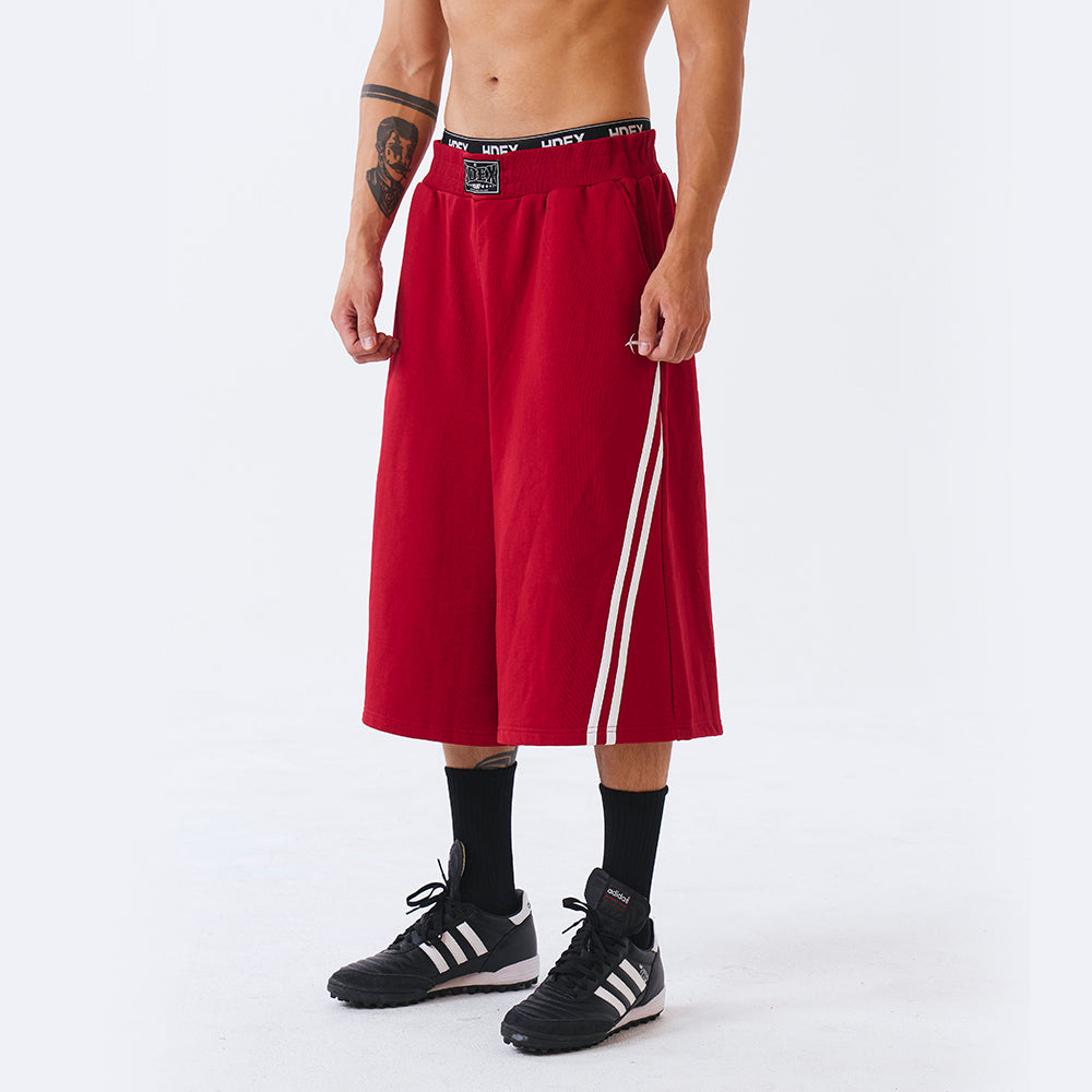 【新品預購】SOLID 百慕達運動短褲 深紅色(男女同款)