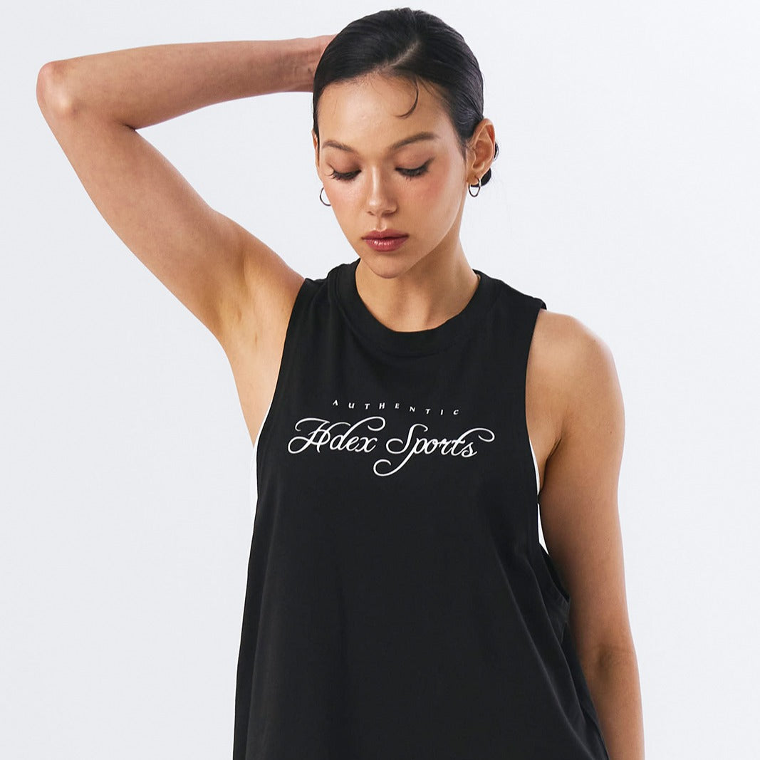 Lettering Modal Cover-Up 無袖運動背心 黑色
