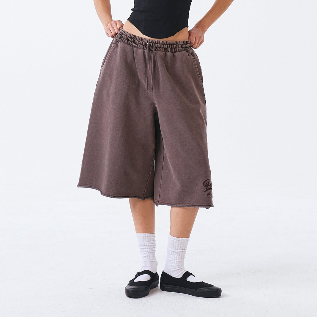 Pigment Cutting 女版百慕達運動短褲 復古棕