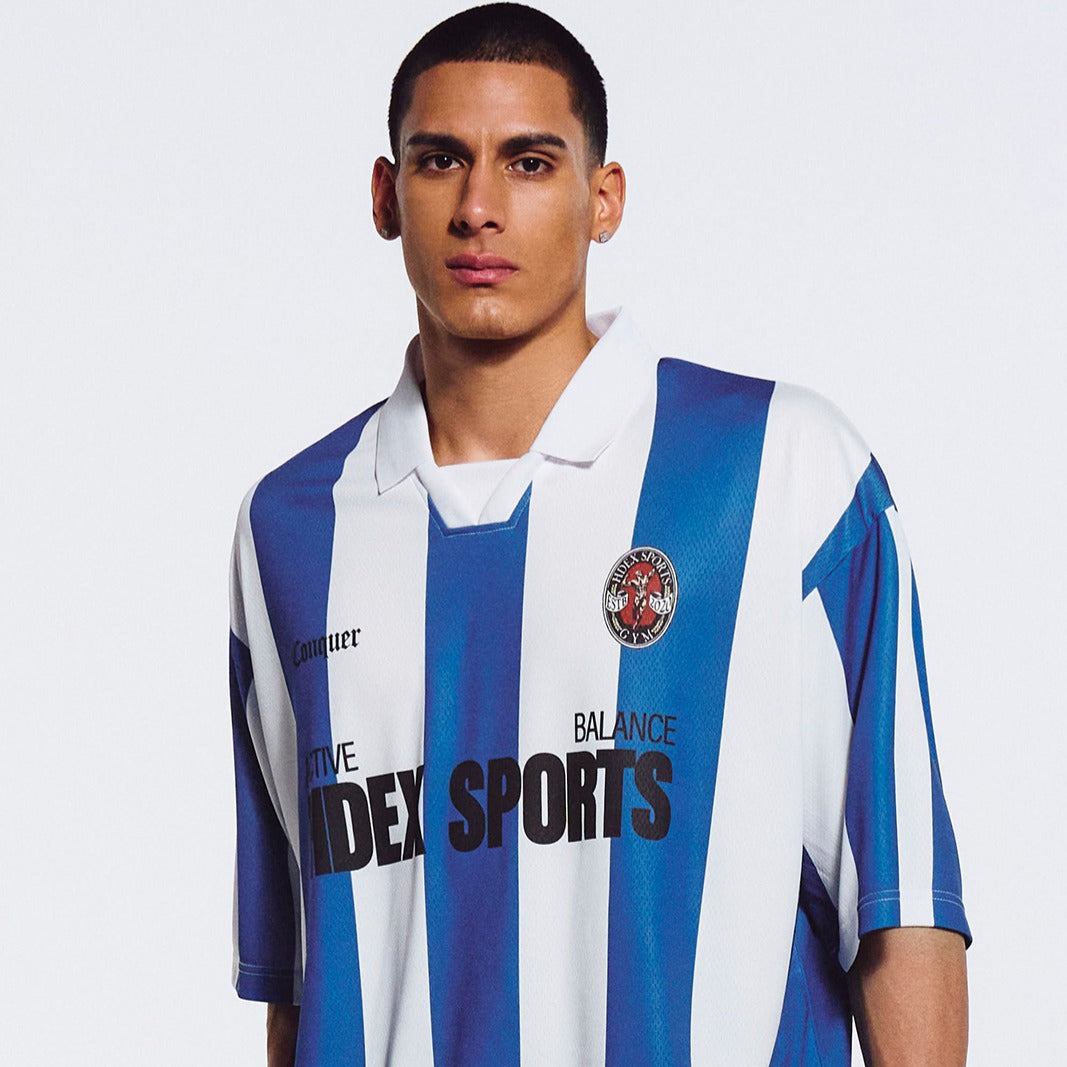 【新品預購】Striped Jersey Uniform 美式撞色短袖球衣 藍色