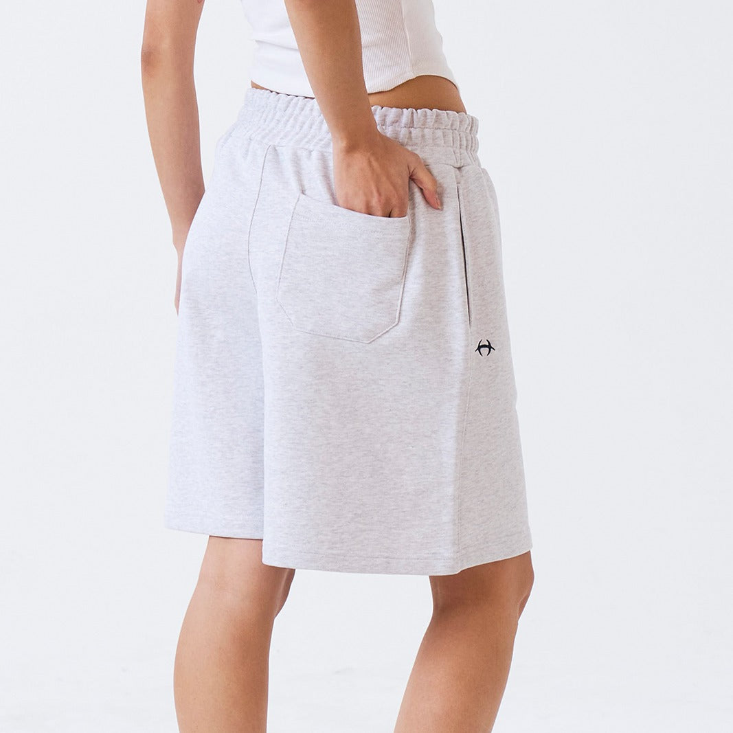 Wide Waist 百慕達運動短褲 灰白色