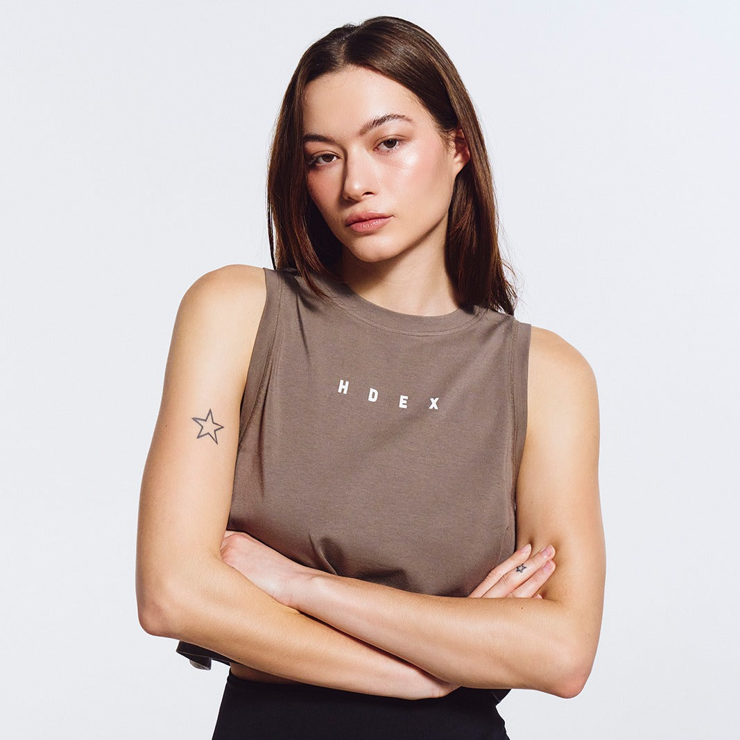 Main Small Logo 無袖運動背心 奶茶色