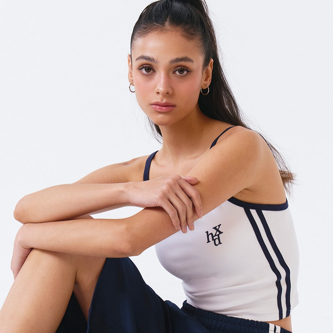 Signature Sporty 撞色細肩運動背心 白色