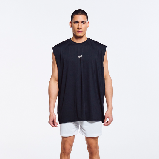 Main Small Logo Overfit 圓領運動背心 黑色