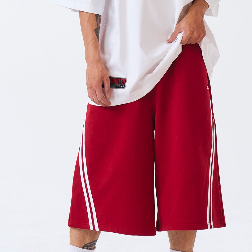 【新品預購】SOLID 百慕達運動短褲 深紅色(男女同款)