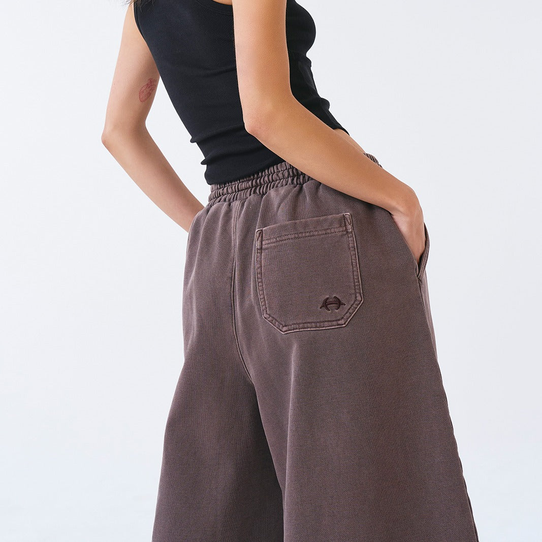 Pigment Cutting 女版百慕達運動短褲 復古棕