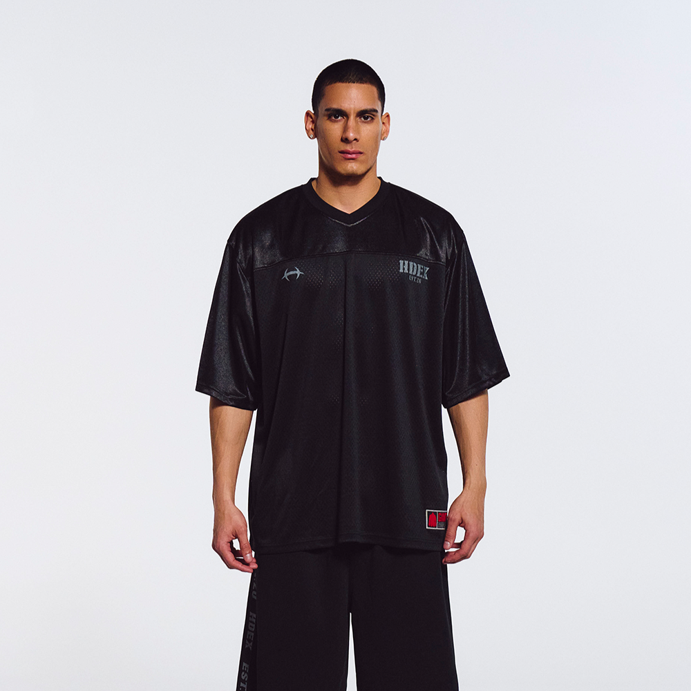 【新品預購】Core Rugby Overfit 美式透氣網眼運動上衣 黑色
