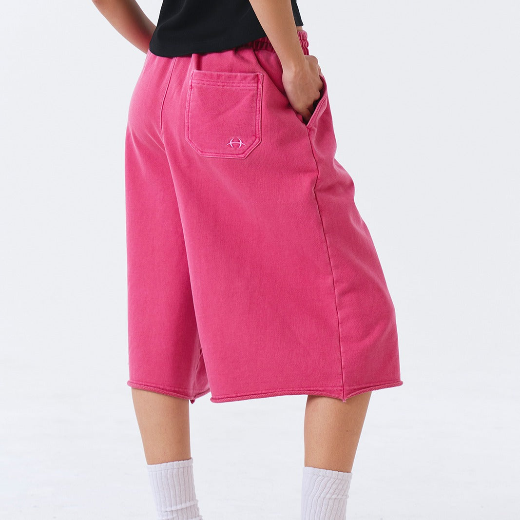 Pigment Cutting 女版百慕達運動短褲 桃紅色