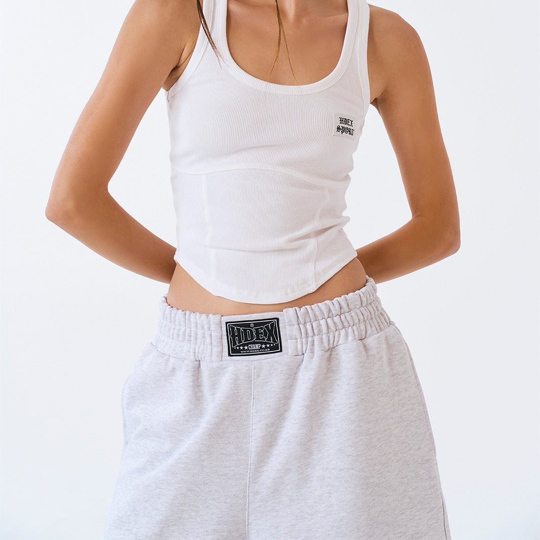 Wide Waist 百慕達運動短褲 灰白色