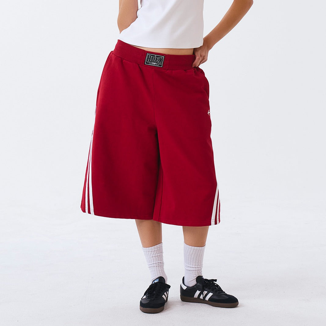【新品預購】SOLID 百慕達運動短褲 深紅色(男女同款)