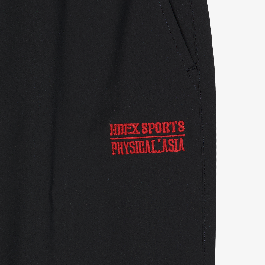 《體能之巔:亞洲大挑戰》滾邊撞色寬鬆長褲 黑色