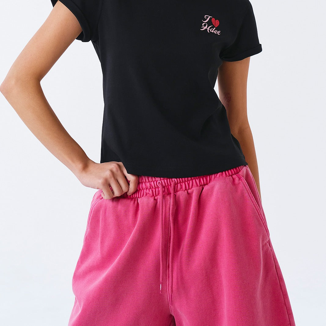 Pigment Cutting 女版百慕達運動短褲 桃紅色