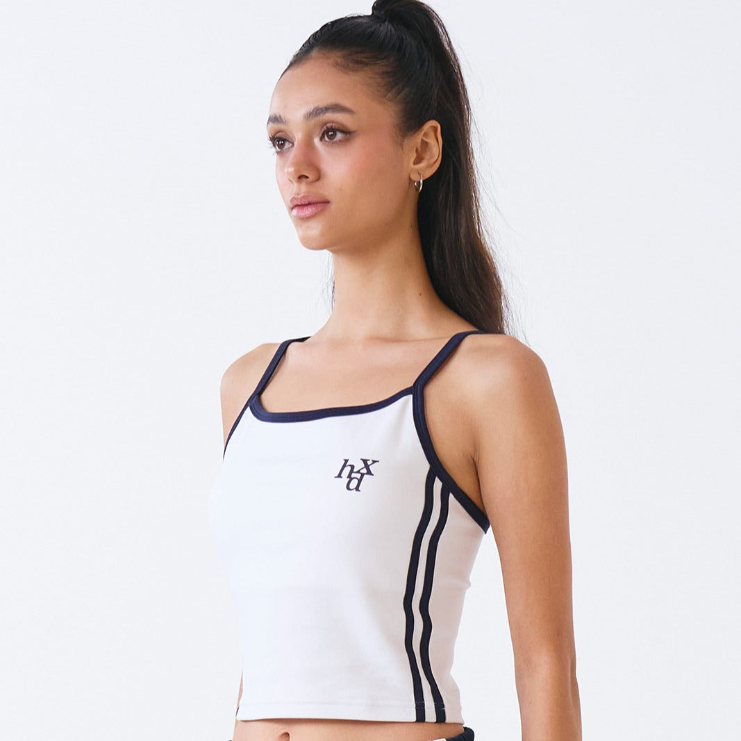 Signature Sporty 撞色細肩運動背心 白色