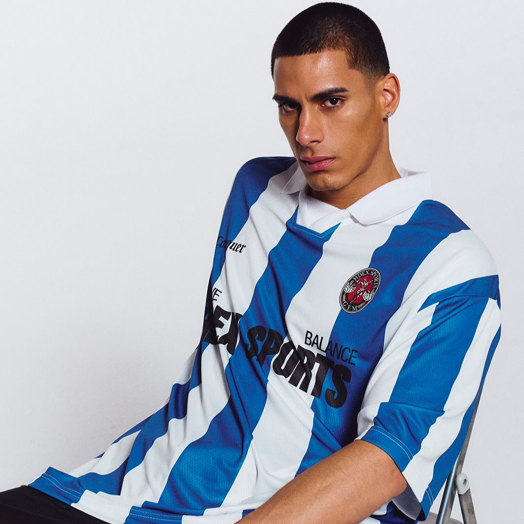 【新品預購】Striped Jersey Uniform 美式撞色短袖球衣 藍色