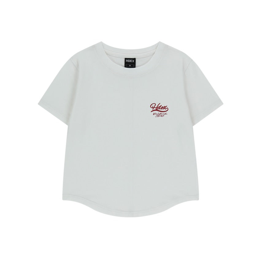 Curved Hem 棉質短袖上衣 白色