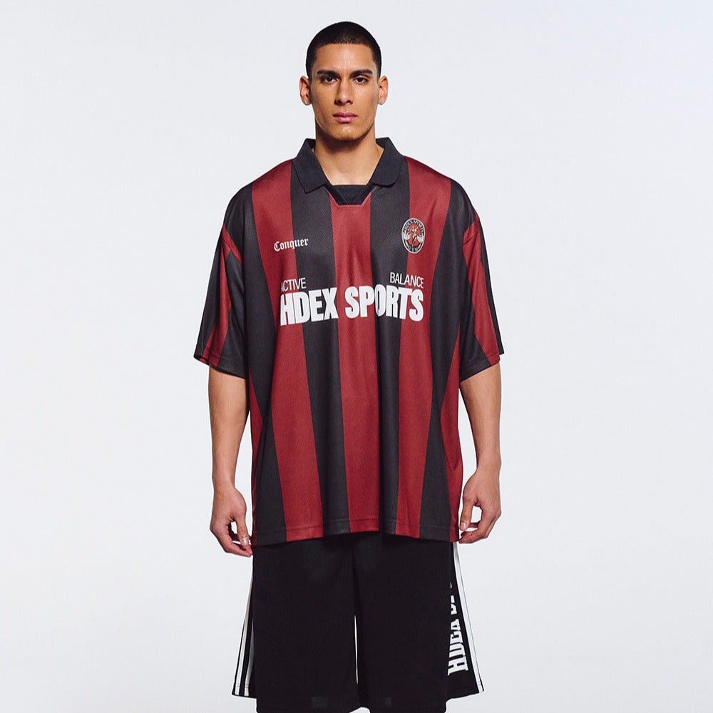 【新品預購】Striped Jersey Uniform 美式撞色短袖球衣 紅色