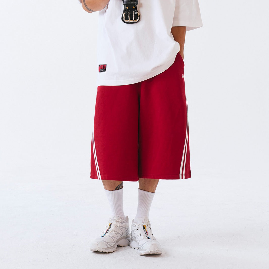 【新品預購】SOLID 百慕達運動短褲 深紅色(男女同款)