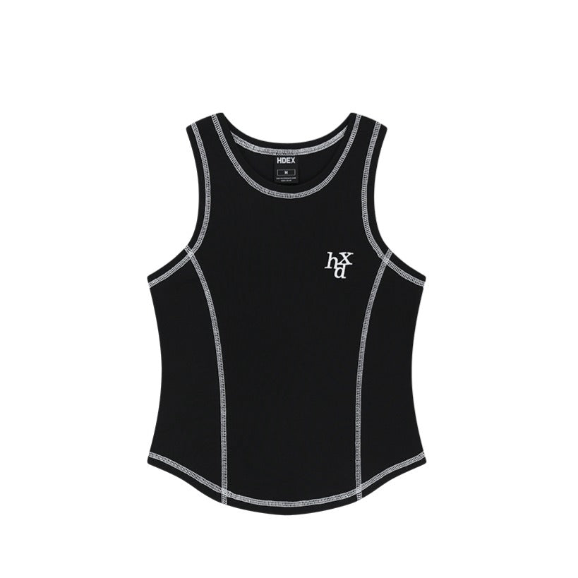 HDEX Signature Logo 車縫拼接修身背心 黑色