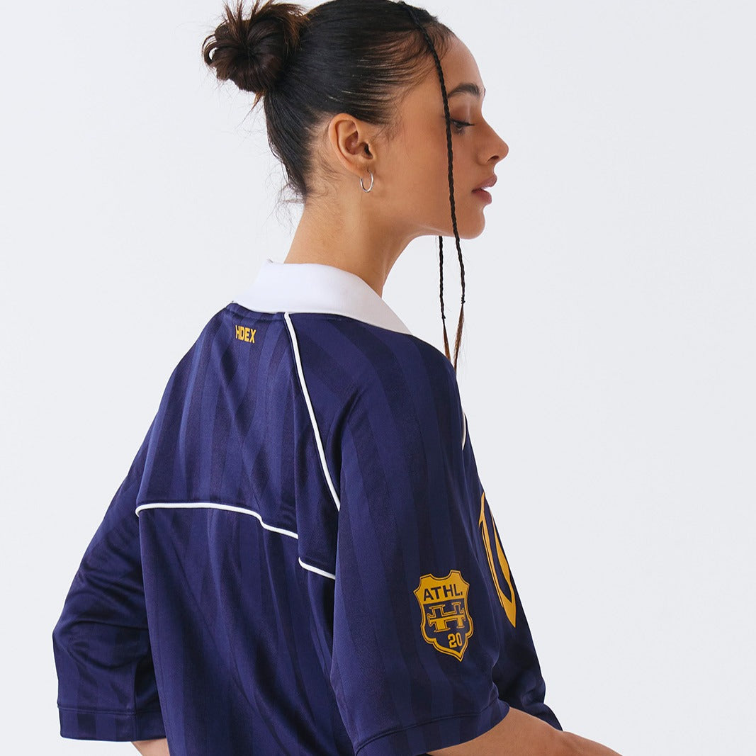 Victory Striped 美式足球風短袖上衣 深藍色(男女同款)