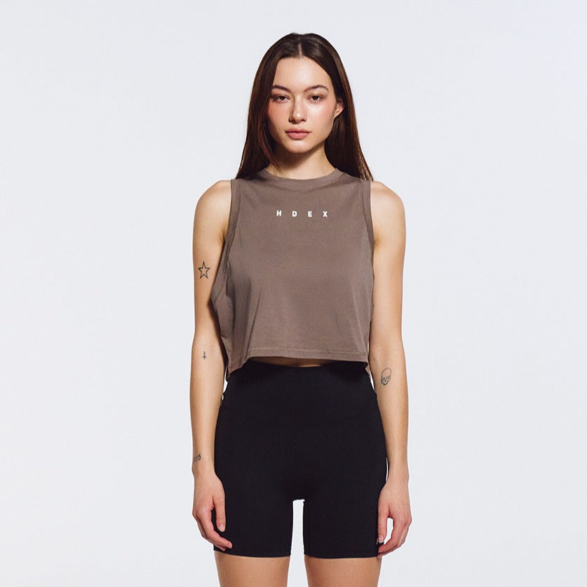 Main Small Logo 無袖運動背心 奶茶色