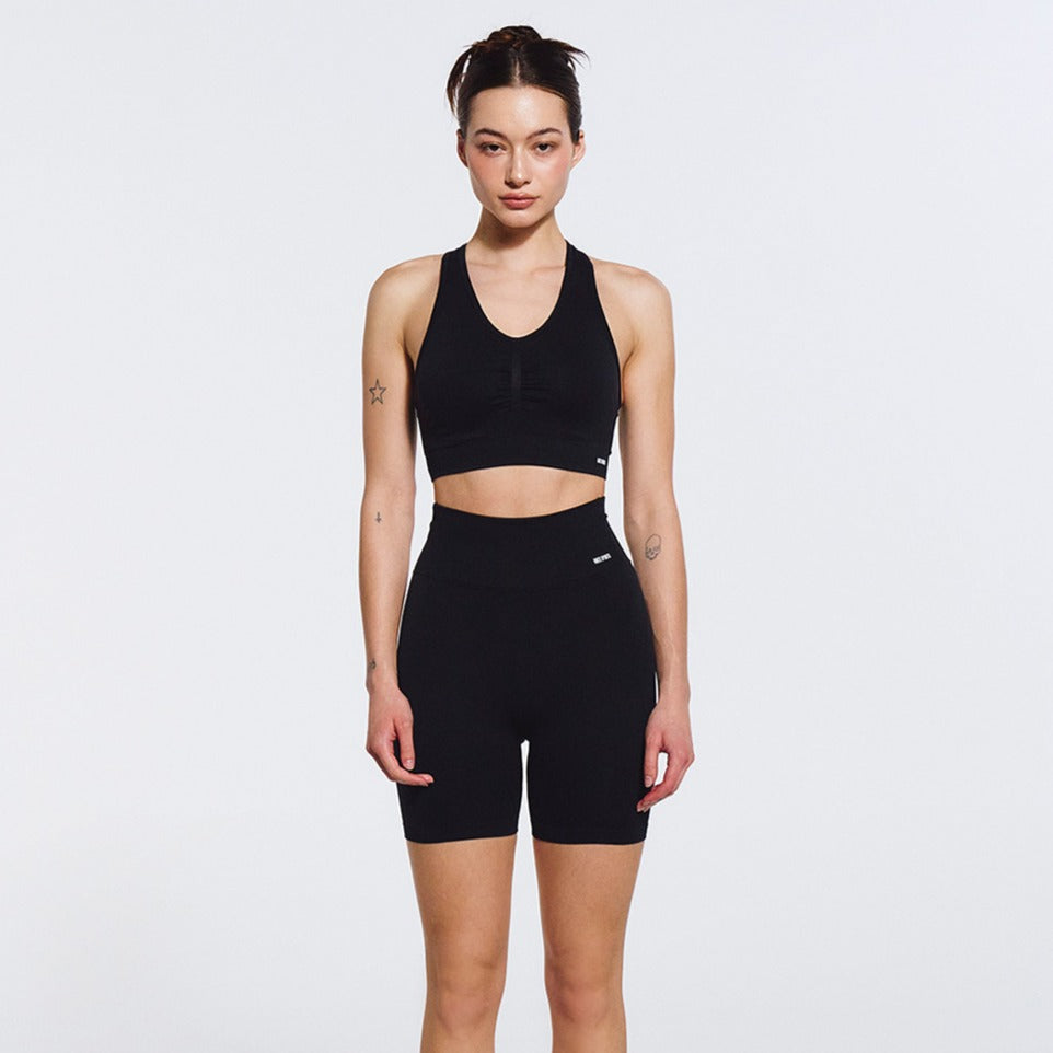 【新品預購】Jacquard Shirring 美背運動背心 黑色