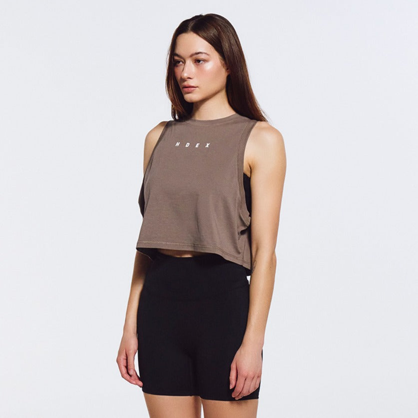 Main Small Logo 無袖運動背心 奶茶色