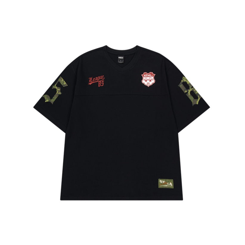 【新品預購】Camo Rugby over Fit 美式風純棉短袖上衣 黑色(男女同款)