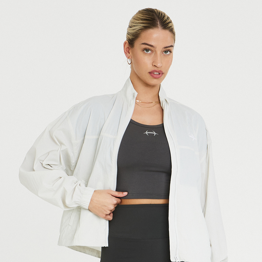 Symbol Deep Neck 短版運動短袖上衣 鐵灰色