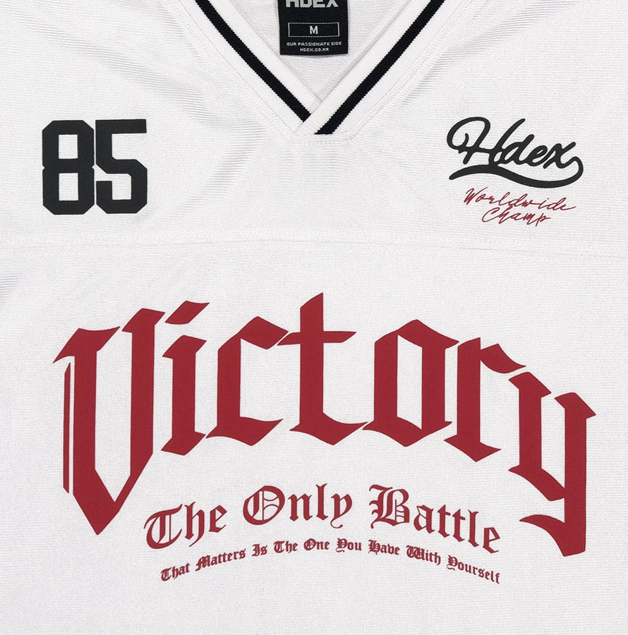 【新品預購】Victory Rugby V領美式短版運動短袖上衣 白色