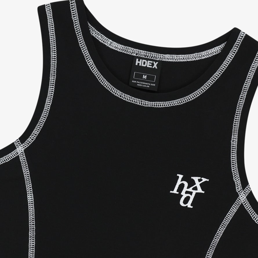 HDEX Signature Logo 車縫拼接修身背心 黑色