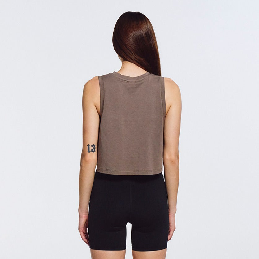 Main Small Logo 無袖運動背心 奶茶色