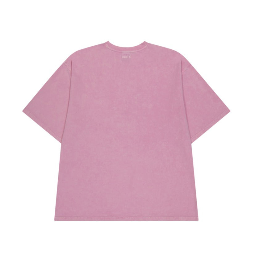 Washed Applique Over Fit 水洗復古風短袖上衣 粉色