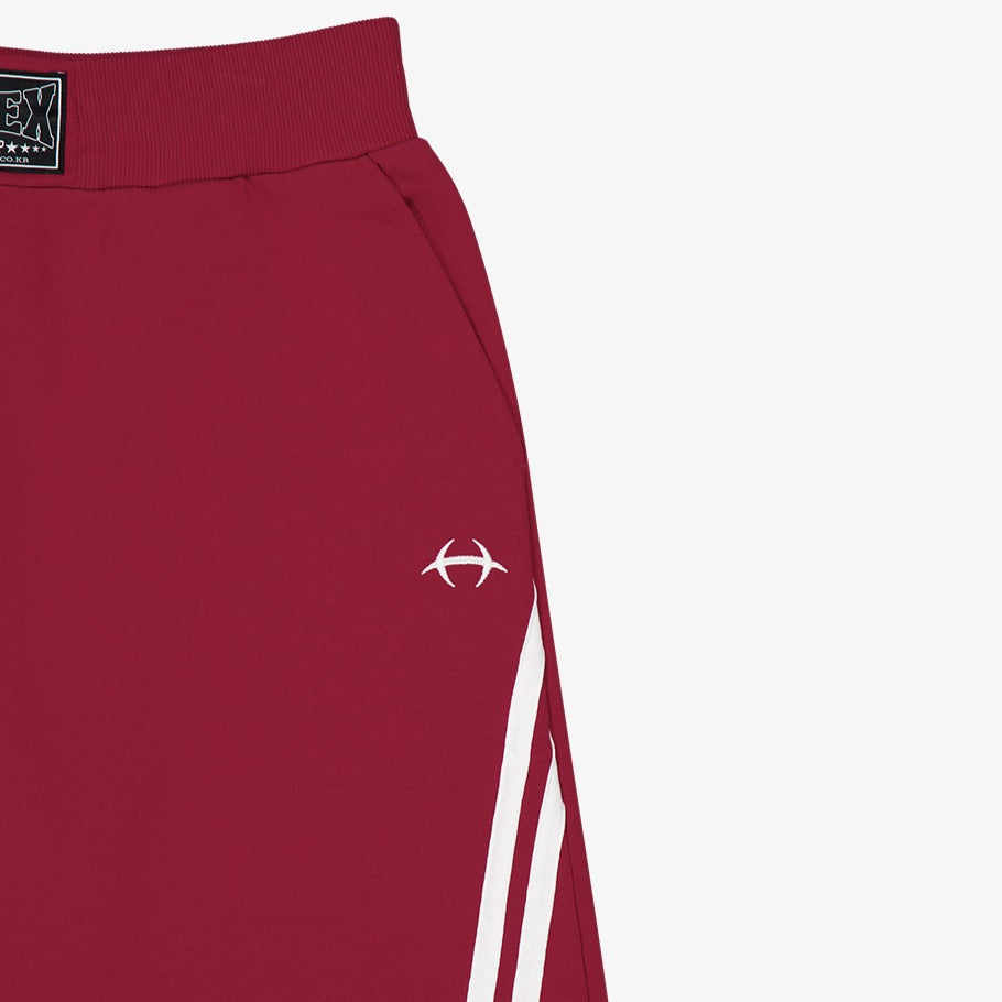 【新品預購】SOLID 百慕達運動短褲 深紅色(男女同款)