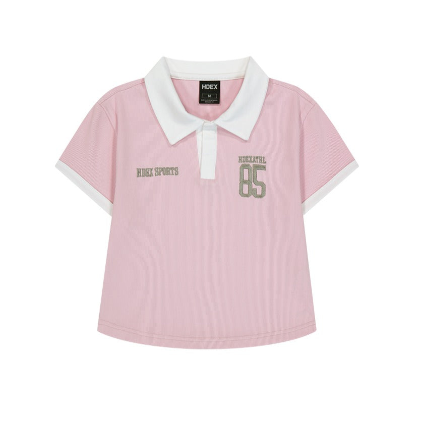 【新品預購】Sporty Open Pique 短版運動短袖上衣 粉色