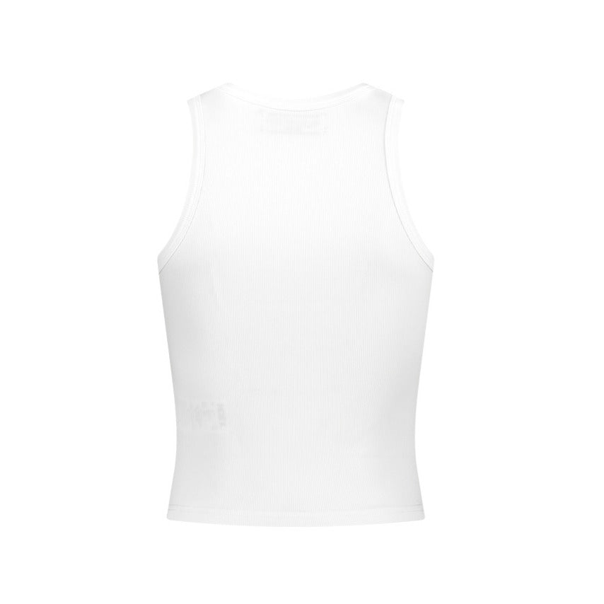 【新品預購】Essential Ribbed 修身削肩背心 白色