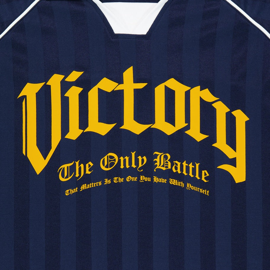Victory Striped 美式足球風短袖上衣 深藍色(男女同款)