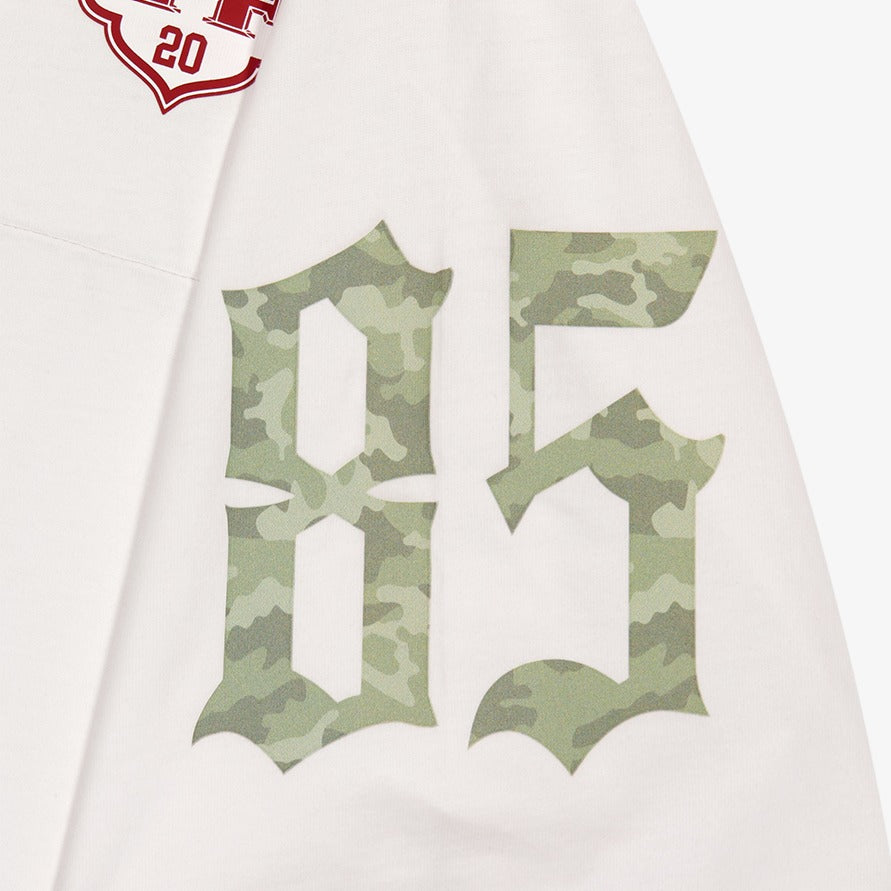 【新品預購】Camo Rugby over Fit 美式風純棉短袖上衣 白色(男女同款)