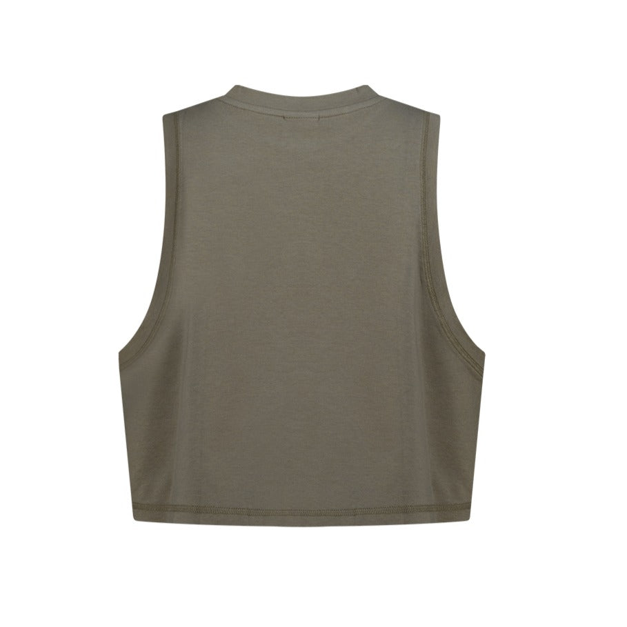 Main Small Logo 無袖運動背心 奶茶色