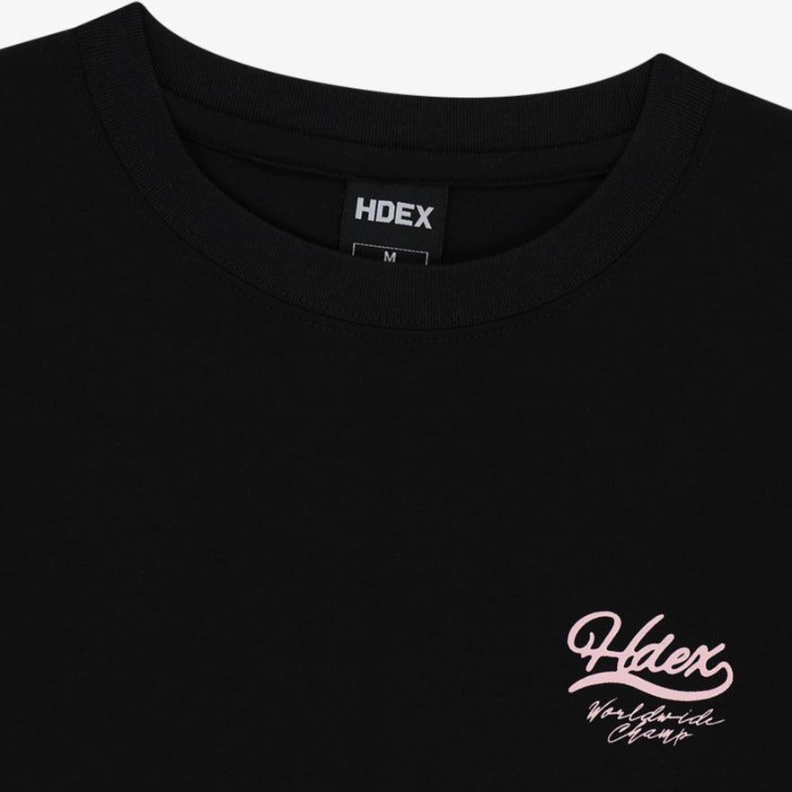 Curved Hem 棉質短袖上衣 黑色