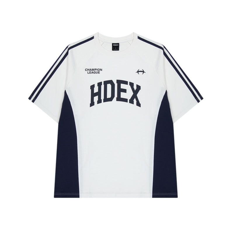 Side Color Block 滾邊撞色棉質運動上衣 白色