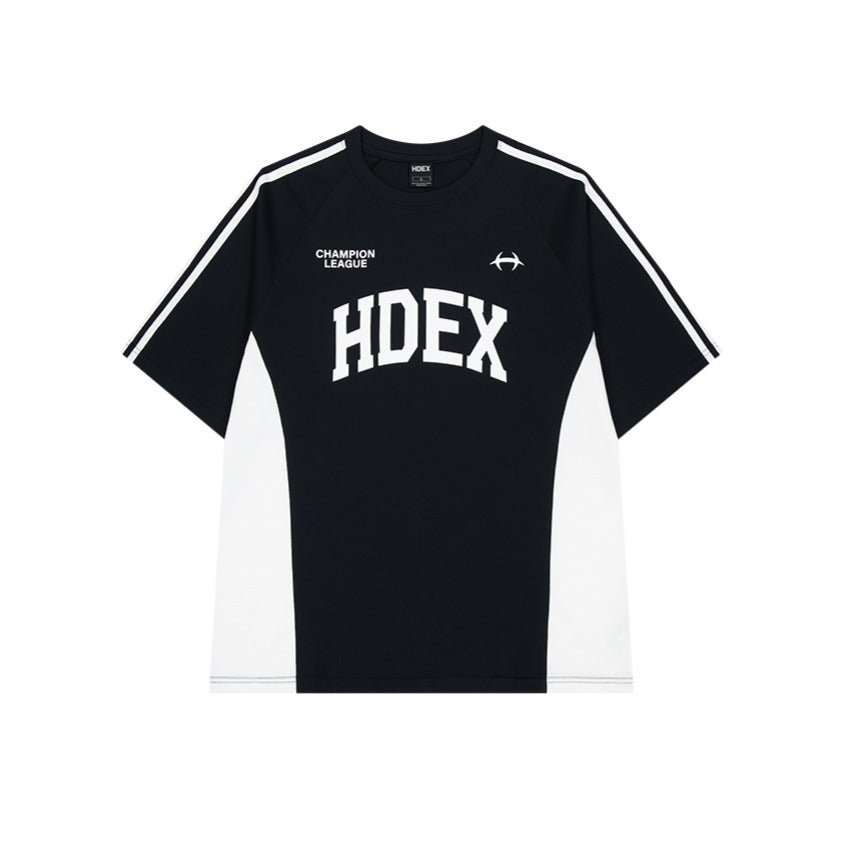 【新品預購】Side Color Block 滾邊撞色棉質運動上衣 黑色