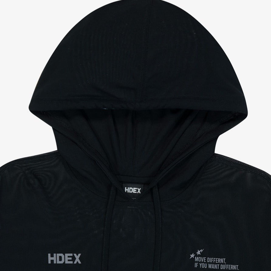 【新品預購】Mesh Cover up 透肌感短版長袖上衣 黑色