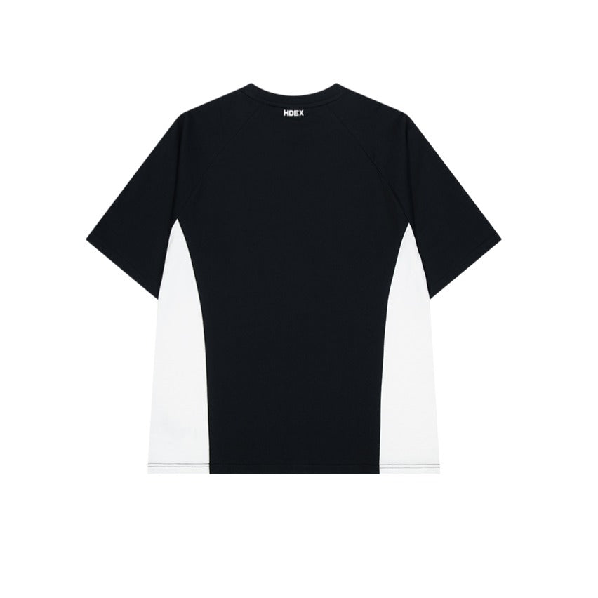 【新品預購】Side Color Block 滾邊撞色棉質運動上衣 黑色