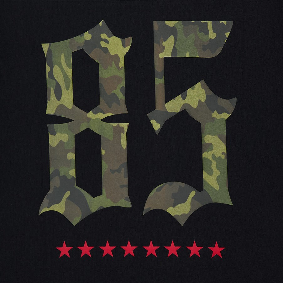 【新品預購】Camo Rugby over Fit 美式風純棉短袖上衣 黑色(男女同款)